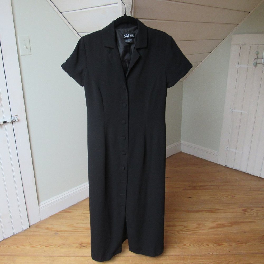 AGB Byer California Black Button Down Dress Womens 10 Petite